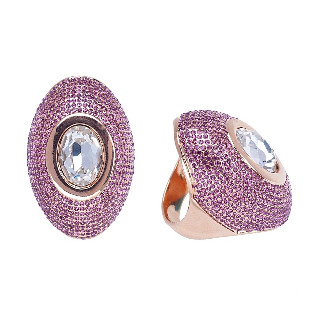 Last One • AmethystSwarovski Crystal Pavé Ring • Size 8.5 • NWT